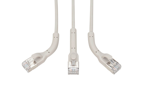 DIGITUS CAT 6A F-FTP buigbare patchkabel, Ku, TPE-LSZH AWG 32/7, lengte 3 m, grijs, 10 st.