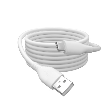 DIGITUS USB-C siliconen oplaadkabel, USB-A - USB-C 2m, USB 2.0, 60W, wit