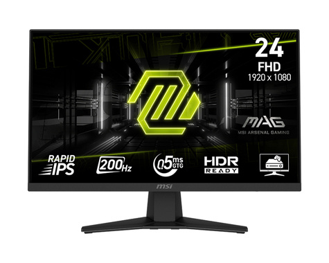 MSI MAG 244F  23.8i  Rapid IPS Flat  1920x1080  200HZ  1ms  Tilt  3y Warranty