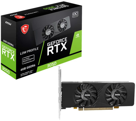 MSI MSI RTX3050 LP E 6G OC               6GB GDDR6 HDMI DVI DP