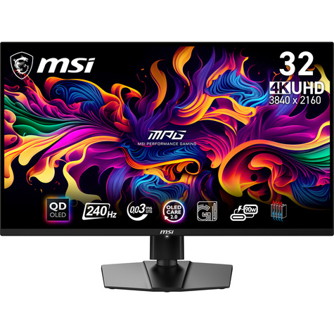 MSI MSI MPG 321URX QD-OLED 31.5i QD-OLED Flat 3840x2160 240HZ NA Tilt/Height 3y Warranty