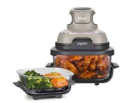 Ninja CRISPi Enkel 3,8 l 1700 W Heteluchtfriteuse Grijs, Steenkleur, Transparant