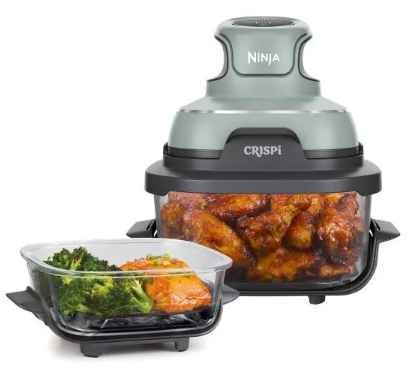 Ninja CRISPi Enkel 3,8 l 1700 W Heteluchtfriteuse Groen, Grijs, Transparant