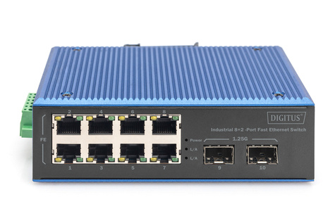 DIGITUS Switch Digitus Fast Ethernet Industrial 8+2