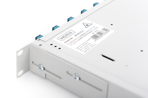 DIGITUS FO splice box, 1U, quick lock, empty without front panel, incl. M20/M25 screws, grey