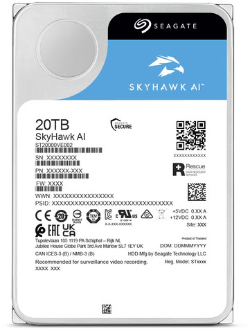 Seagate HDD Skyhawk AI 20T 512MB 7.2K 3.5 SATA6G