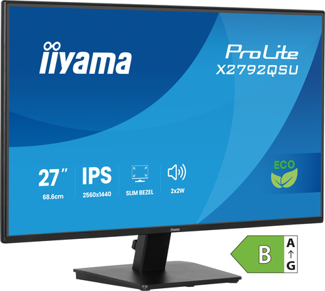 Iiyama ProLite X2792QSU-B1 computer monitor 68,6 cm (27") 2560 x 1440 Pixels Quad HD Zwart