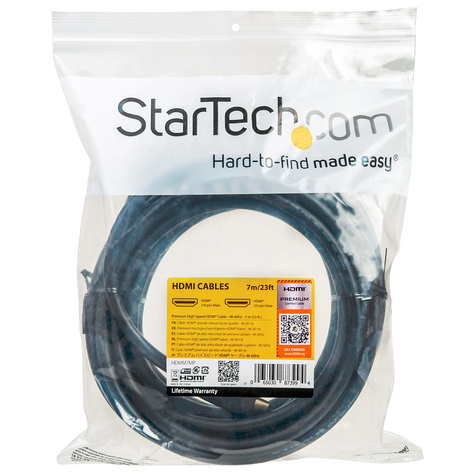 STARTECH Premium High Speed HDMI kabel met ethernet - 4K 60Hz - 7 m - gecertificeerd - HDMI monitorkabel