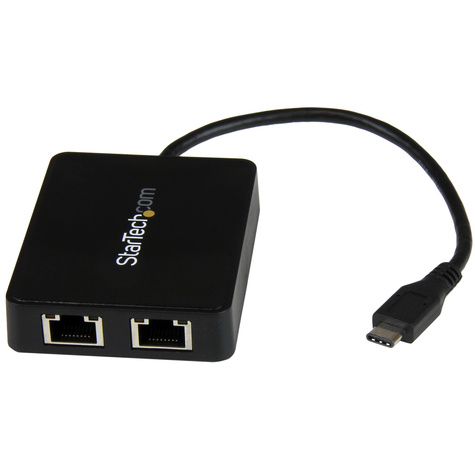 STARTECH STARTECH USB-C naar dual Gigabit Ethernet adapter met USB (Type-A) poort - USB Type-C Gigabit netwerkadapter