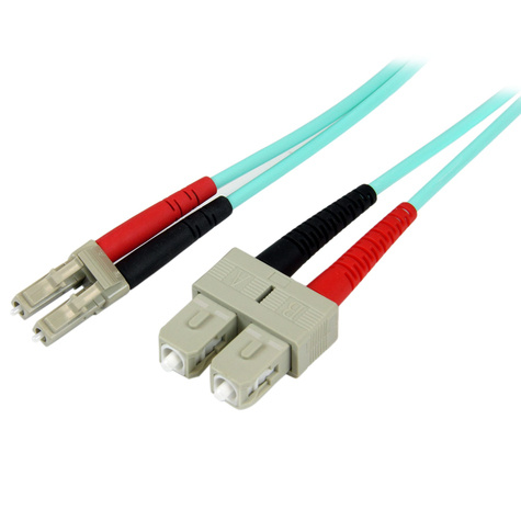 STARTECH STARTECH 2m Fiber Optic Cable - 10 Gb Aqua - Multimode Duplex 50/125 - LSZH - LC/SC - OM3