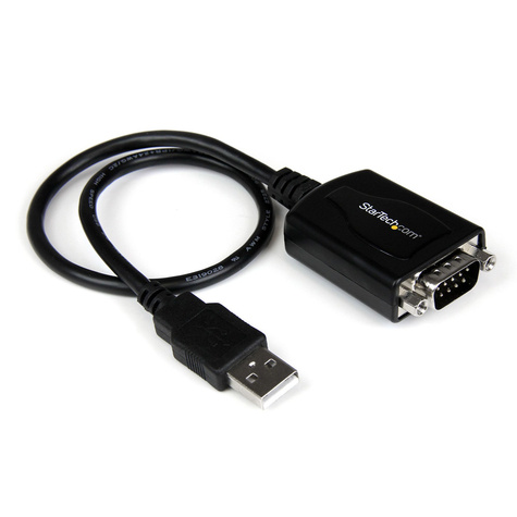 STARTECH STARTECH Korte USB naar RS232 Seriële DB9 Adapterkabel met COM-behoud - Seriële adapter - USB - RS-232 - zwart