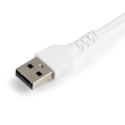 STARTECH 12 in(30cm) Durable White USB-A to Lightning Cable, Heavy Duty Rugged Aramid Fiber USB