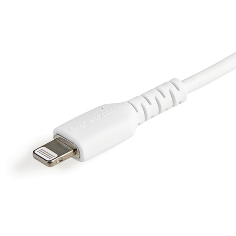 STARTECH 12 in(30cm) Durable White USB-A to Lightning Cable, Heavy Duty Rugged Aramid Fiber USB