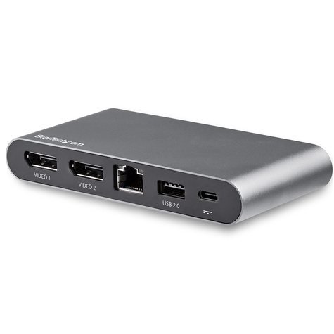 STARTECH STARTECH USB C Dock, 4K Dual Monitor DisplayPort, Mini Laptop Docking Station, 100W Power Delivery Passthrough