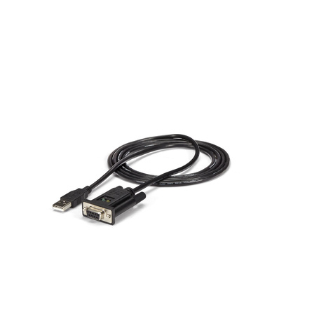 STARTECH STARTECH 1-poort USB naar Nulmodem RS232 DB9 Seriële DCE Verloopkabel met FTDI - Seriële adapter - USB 2.0 - RS-232 - zwart