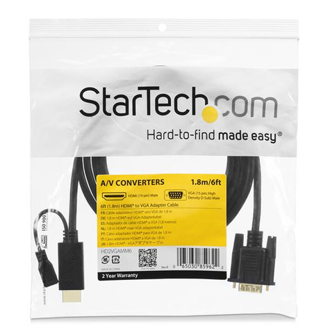 STARTECH 1,8 m HDMI-naar-VGA actieve converterkabel ? HDMI-naar-VGA-adapter 1920x1200 of 1080p - Adapterkabel