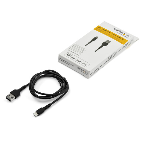 STARTECH Premium USB-A naar Lightning Kabel 1m Zwart - USB Type A naar Lightning Charge & Sync Oplaadkabel