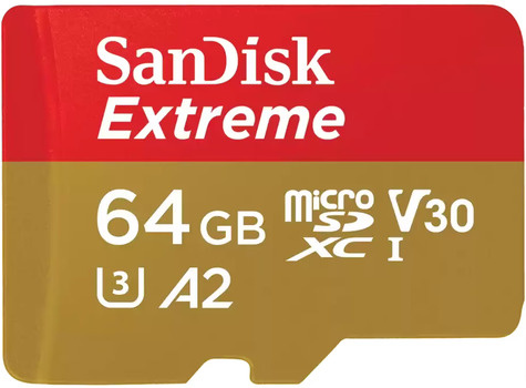 SanDisk SD MicroSD Card  64GB SanDisk Extreme SDXC inkl. Adapter