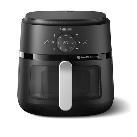 Philips Philips Airfryer 6.2L Window Single Pan RapidAir Digital black body/silver handle