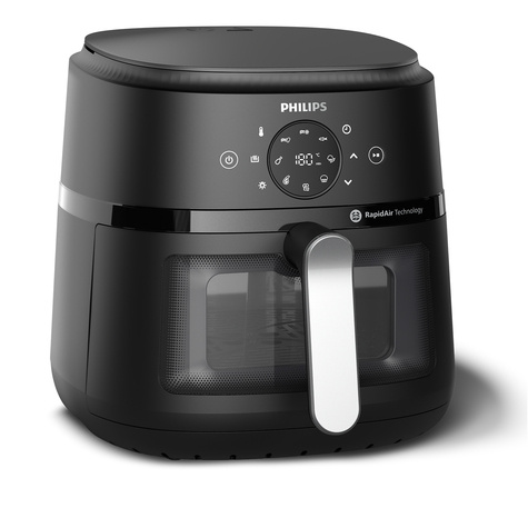 Philips Airfryer 6.2L Window Single Pan RapidAir Digital black body/silver handle