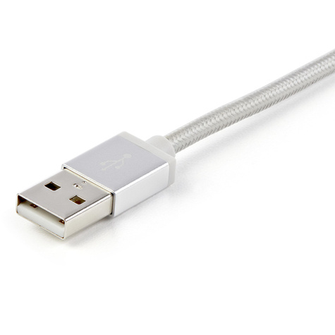 STARTECH 1m USB oplaadkabel - gevlochten - zilver - 3 in 1 laadkabel - USB naar Lightning / Micro USB / USB C kabel