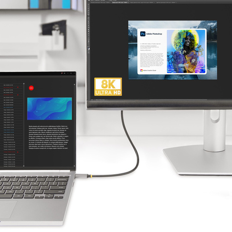 STARTECH 6ft (2m) USB-C to HDMI Adapter Cable, 8K 60Hz, 4K 144Hz, HDR10, USB Type-C to HDMI 2.1 Video Converter Cable