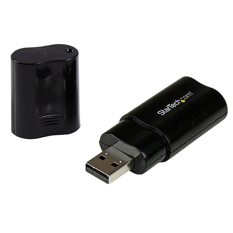 STARTECH USB Sound Card - 3.5mm Audio Adapter - External Sound Card - Black - External Sound Card (ICUSBAUDIOB)