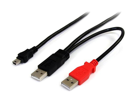 STARTECH 1,8 m USB Y-kabel voor externe harde schijf - USB A naar mini B - USB-kabel