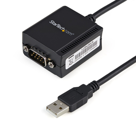 STARTECH 1-poort FTDI USB naar RS232 Seriële Adapter Verloopkabel met COM-behoud - Seriële adapter - USB - RS-232 - zwart