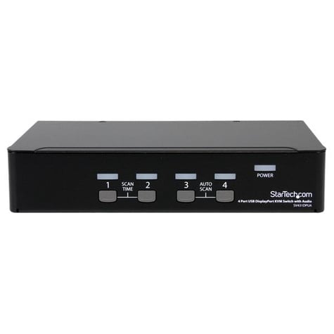 STARTECH 4-poort USB DisplayPort KVM-switch met Audio - KVM / audio / USB switch - 4 x KVM / audio / USB