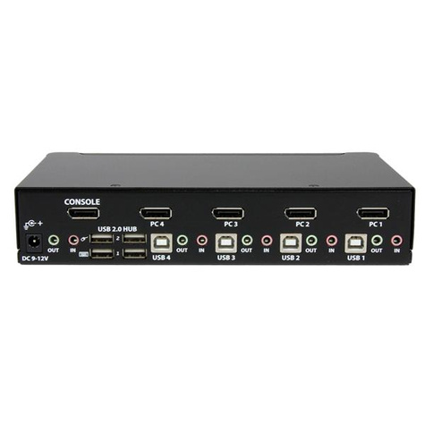 STARTECH 4-poort USB DisplayPort KVM-switch met Audio - KVM / audio / USB switch - 4 x KVM / audio / USB
