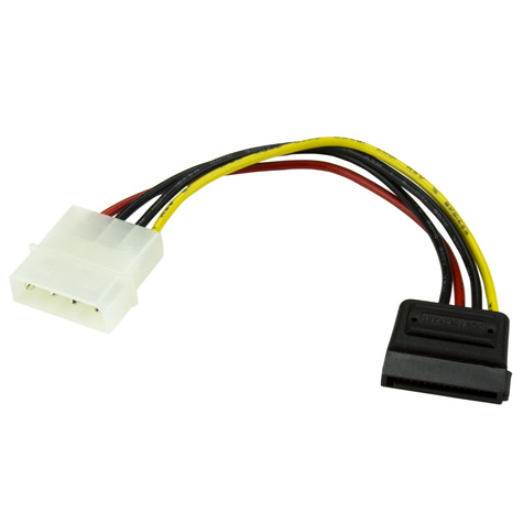 STARTECH 15 cm 4-pins Molex naar SATA Voedingskabel Adapter - Voedingskabel - SATA-voeding (M) naar 4-PIN interne voeding (M)