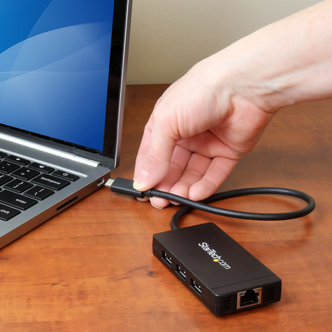 STARTECH 3 poorts USB C naar USB-A hub met Gigabit Ethernet - USB-C naar 3x USB-A - USB 3.0