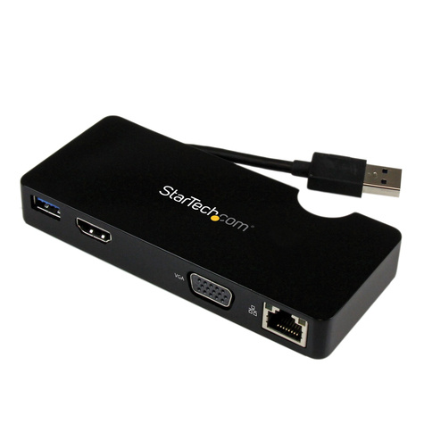 STARTECH STARTECH Reis docking station voor laptops - HDMI of VGA - USB 3.0 - Dockingstation - USB - HDMI - 1GbE