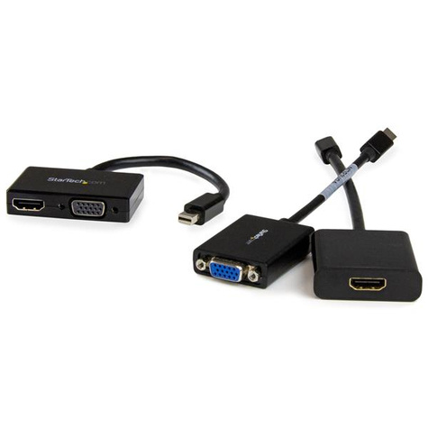 STARTECH A/V-reisadapter: 2-in-1 Mini DisplayPort naar HDMI of VGA converter - Videoconverter - DisplayPort - HDMI, VGA - zwart