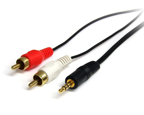 STARTECH 90cm Stereo Audiokabel - 3,5mm naar 2x RCA M/M - Audiokabel - mini-phone stereo 3.5 mm male naar RCA x 2 male - 92 cm - zwart