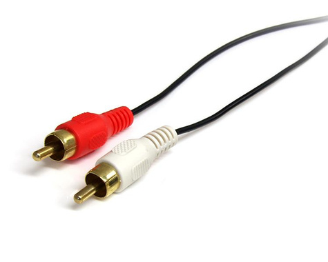 STARTECH 90cm Stereo Audiokabel - 3,5mm naar 2x RCA M/M - Audiokabel - mini-phone stereo 3.5 mm male naar RCA x 2 male - 92 cm - zwart