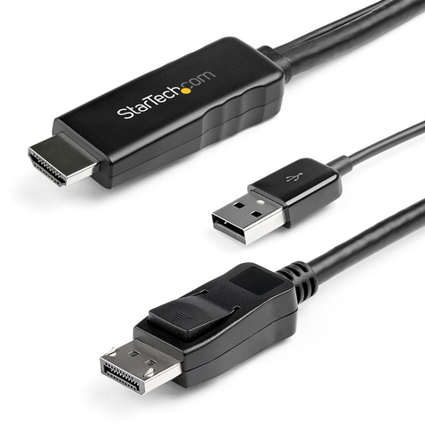 STARTECH STARTECH HDMI naar DisplayPort adapter kabel - USB-voeding - 4K 30Hz actieve HDMI 1.4 naar DP 1.2 converter