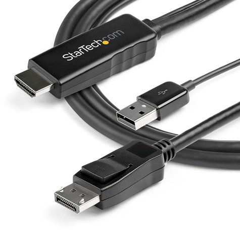 STARTECH HDMI naar DisplayPort adapter kabel - USB-voeding - 4K 30Hz actieve HDMI 1.4 naar DP 1.2 converter
