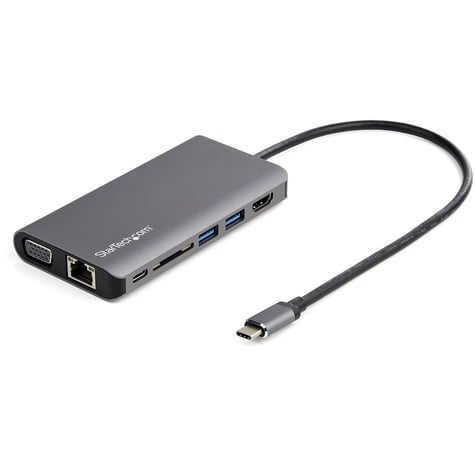 STARTECH STARTECH USB C Multiport Adapter, USB-C Mini Travel Dock with 4K HDMI or 1080p VGA, 3x USB 3.0 Hub