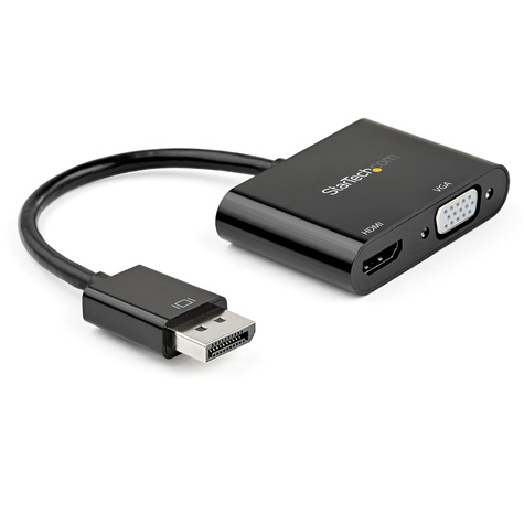 STARTECH DisplayPort naar HDMI VGA Adapter, DisplayPort 1.2 HBR2 naar HDMI 2.0 (4K 60Hz)/VGA 1080p Converter Dongle
