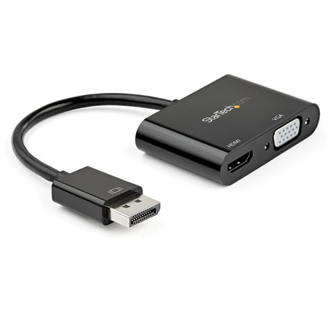 STARTECH STARTECH DisplayPort naar HDMI VGA Adapter, DisplayPort 1.2 HBR2 naar HDMI 2.0 (4K 60Hz)/VGA 1080p Converter Dongle