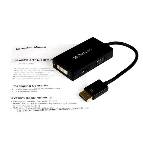 STARTECH A/V-reisadapter: 3-in-1 DisplayPort naar VGA DVI- of HDMI-converter - Videoadapter