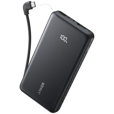 Anker Zolo Power Bank (20 000 mAh 22.5W Built-in USB-C Cable) Black
