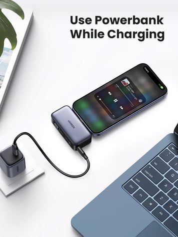 Ugreen 5000mAh Power Bank with Built-in USB-C Connector&Kickstan