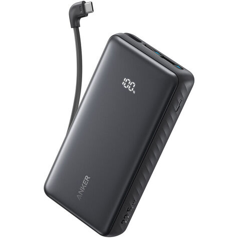 Anker Anker Zolo Power Bank (20 000 mAh 22.5WBuilt-in USB-C Cable) Black