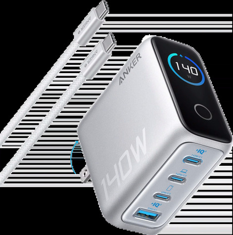 Anker Anker Zolo 140W Charger 4-Port PD 3.1 with smart display 3C1A 1xUSB-C cable