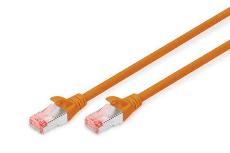 DIGITUS CAT 6 S-FTP patchkabel, koper, LSZH AWG 27/7, lengte 0,5 m, kleur oranje