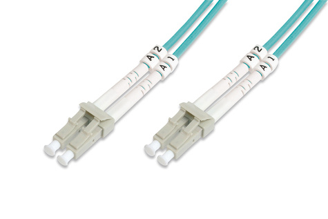 DIGITUS FO patch cord, duplex, LC to LC MM OM3 50/125 æ, 20m
