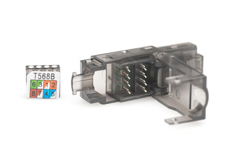 DIGITUS CAT 6A connector voor veldmontage, onafgeschermd AWG 27/7 tot 22/1, massieve en litzedraad